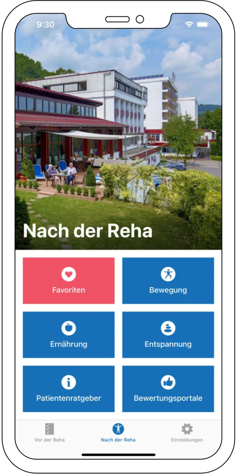 Appscreen Nach der Reha